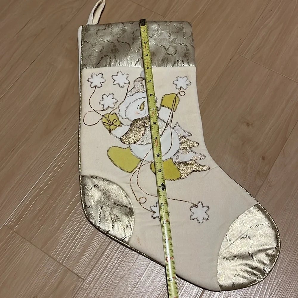SET OF 4 VINTAGE PRIMA CREATIONS CHRISTMAS STOCKINGS IVORY & CREAM